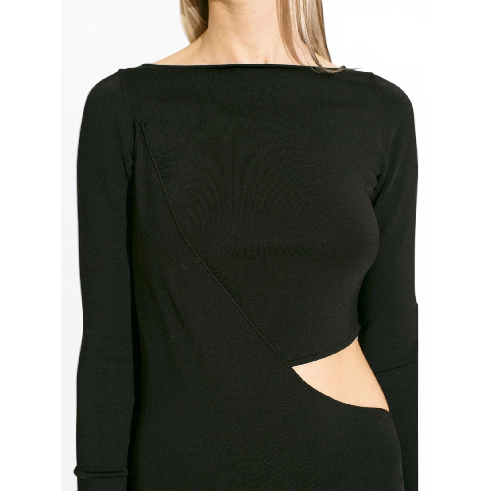 Paris Georgia Lola Black Cutout Maxi Dress Gallery Opening Quiet Luxury S Nwt — image 2 of 8
